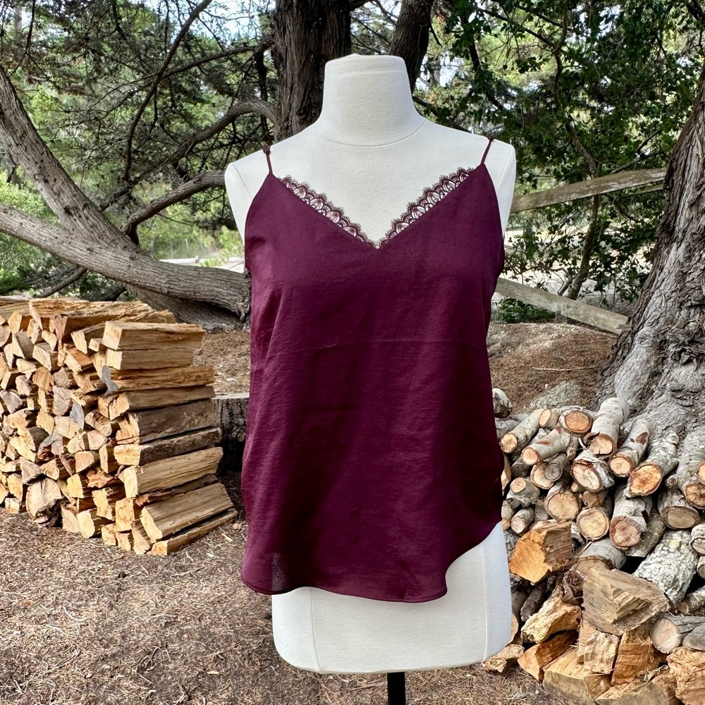 Express Maroon Lace Cami - XS